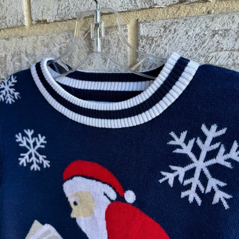 Tipsy Elves Santa Ugly Long Sleeve Sweater Men's Size S